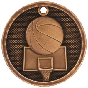3-D Basketball Medal