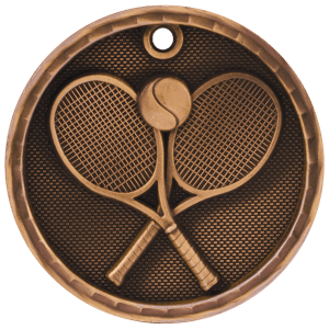 3-D Tennis Medal