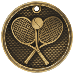 3-D Tennis Medal