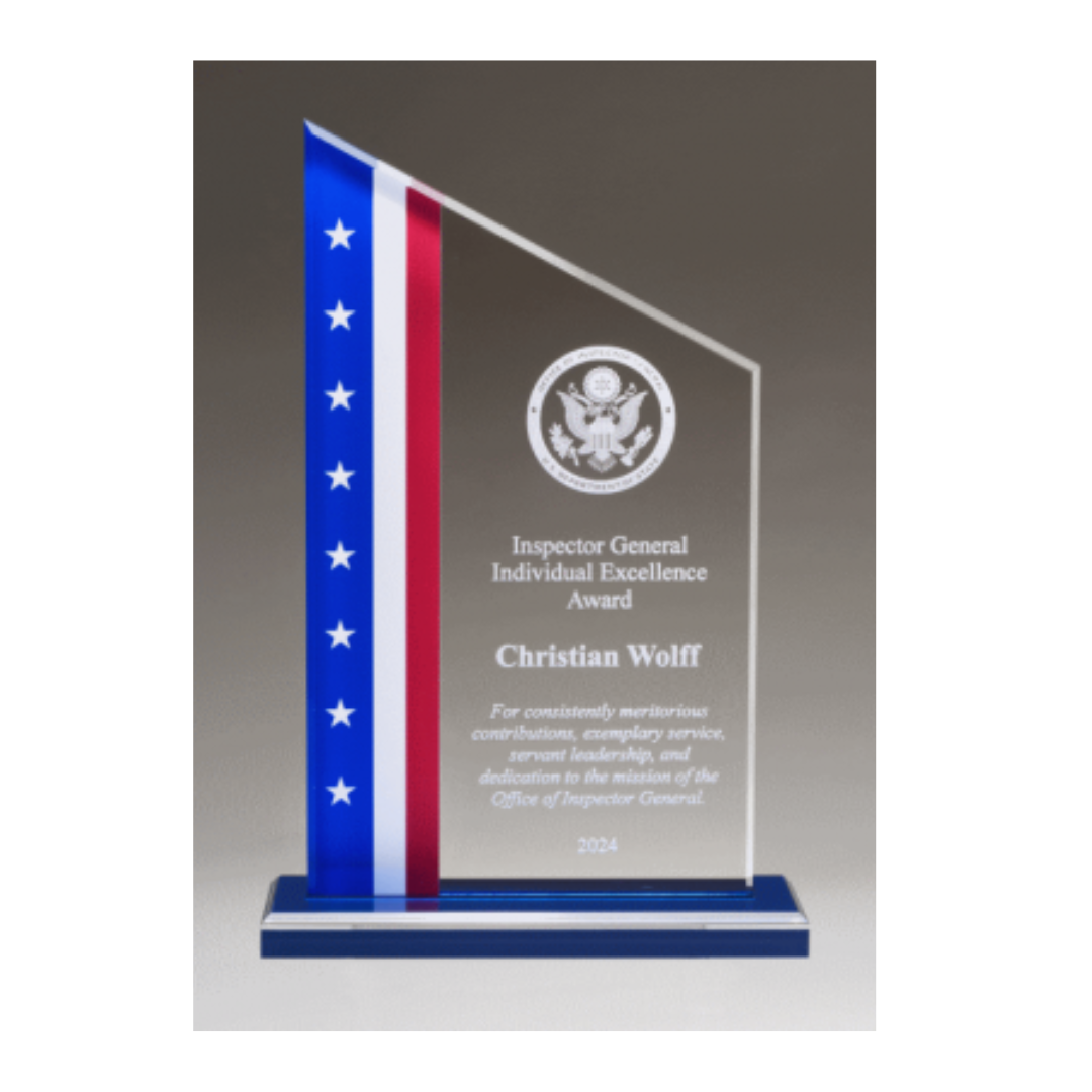 Zenith Acrylic Award with American Flag Design