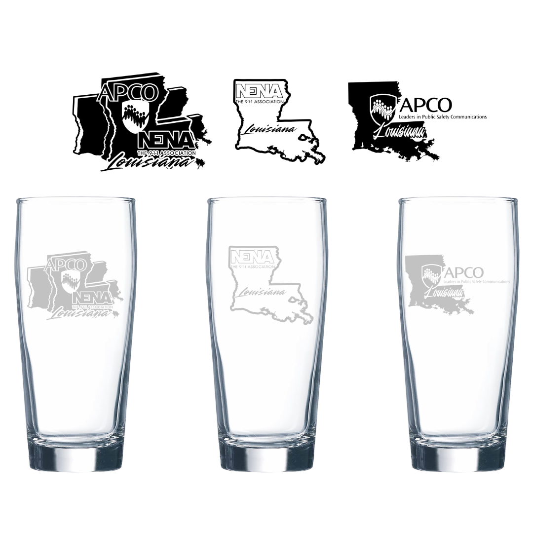 Etched 16oz Will Becher Beer Glass- APCO-NENA
