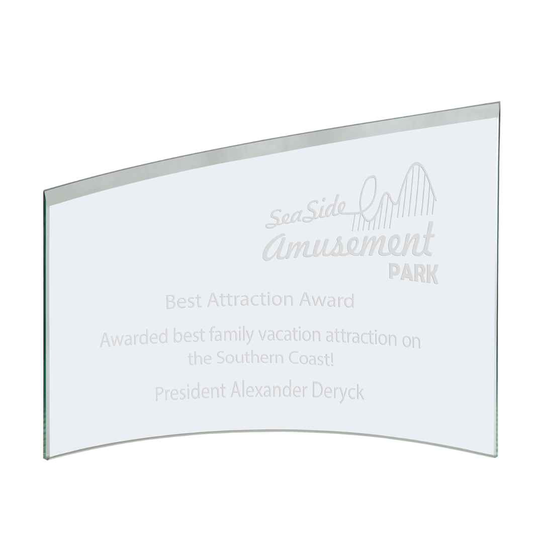 Slant Top Jade Curved Glass Award