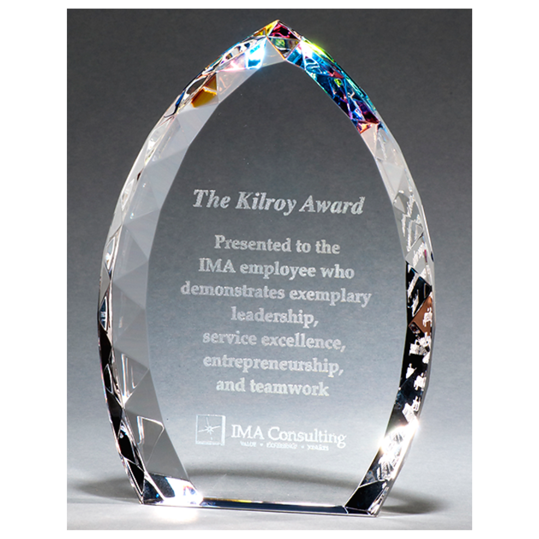 Crystal Flame with Prism Effect Crystal Award