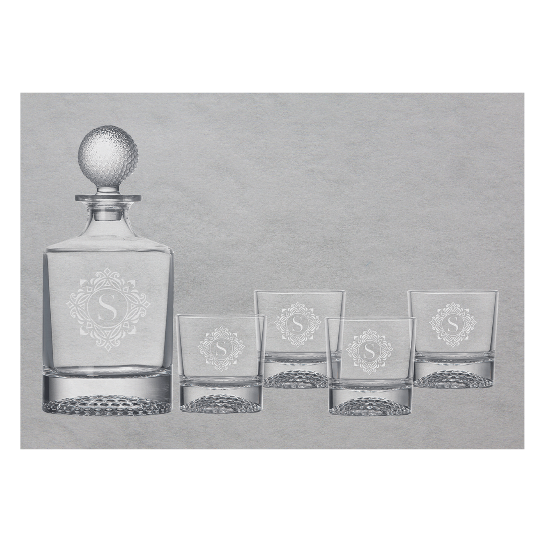 Round Golf Glass Decanter Set - 850ml