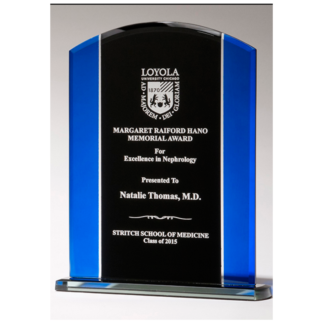 BLUE AND BLACK GLASS AWARD