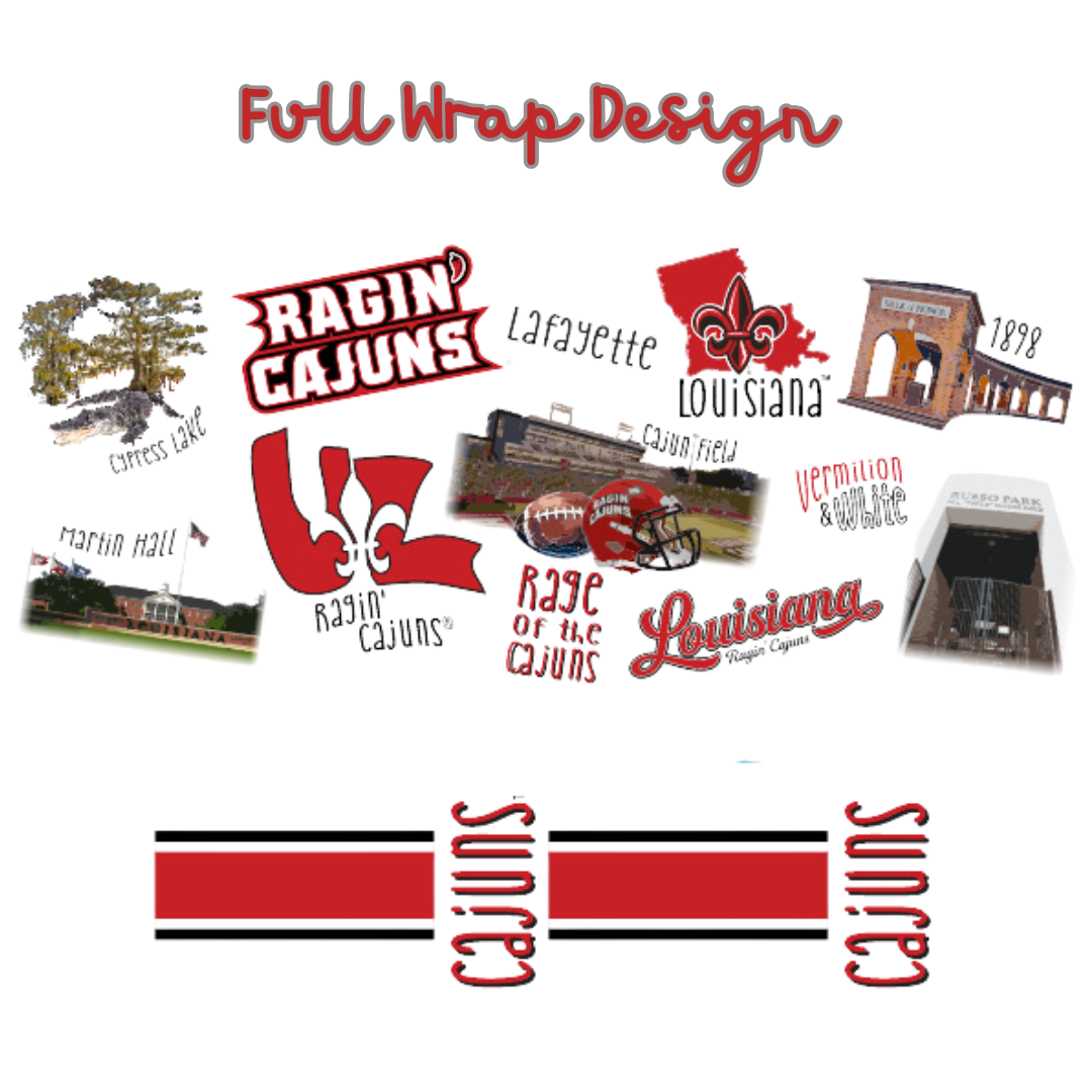 Louisiana 40oz Tumbler-Full Wrap Design