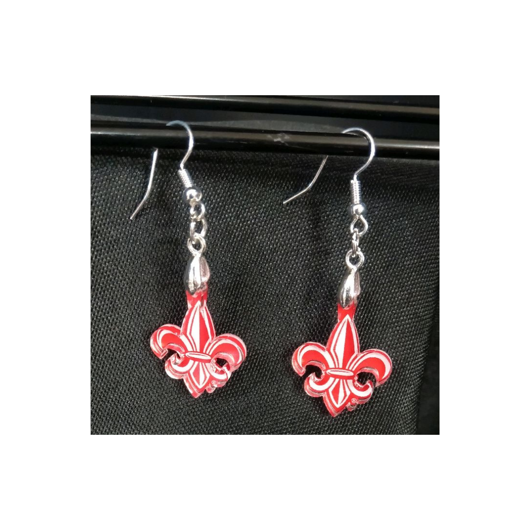 UL Fleur De Lis Acrylic Earrings