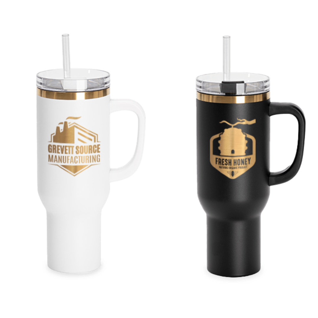 40oz WhoDat Nation Black/Gold Engraved Tumbler