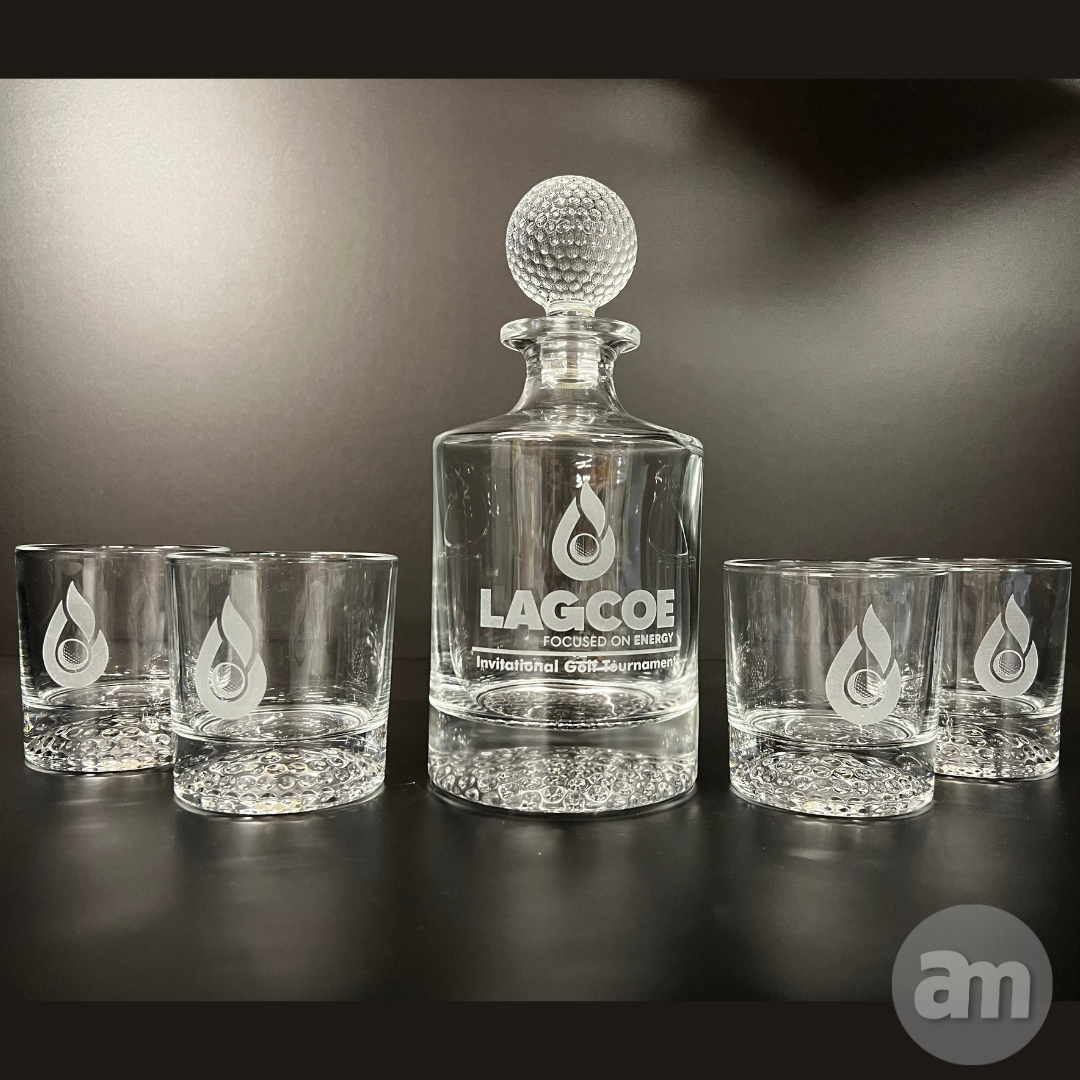 Round Golf Glass Decanter Set - 850ml