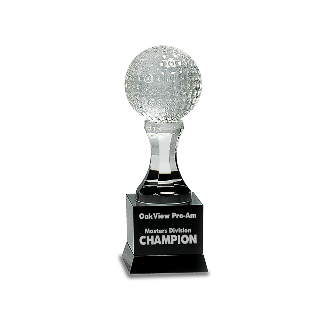 Crystal Golf Ball on Pedestal