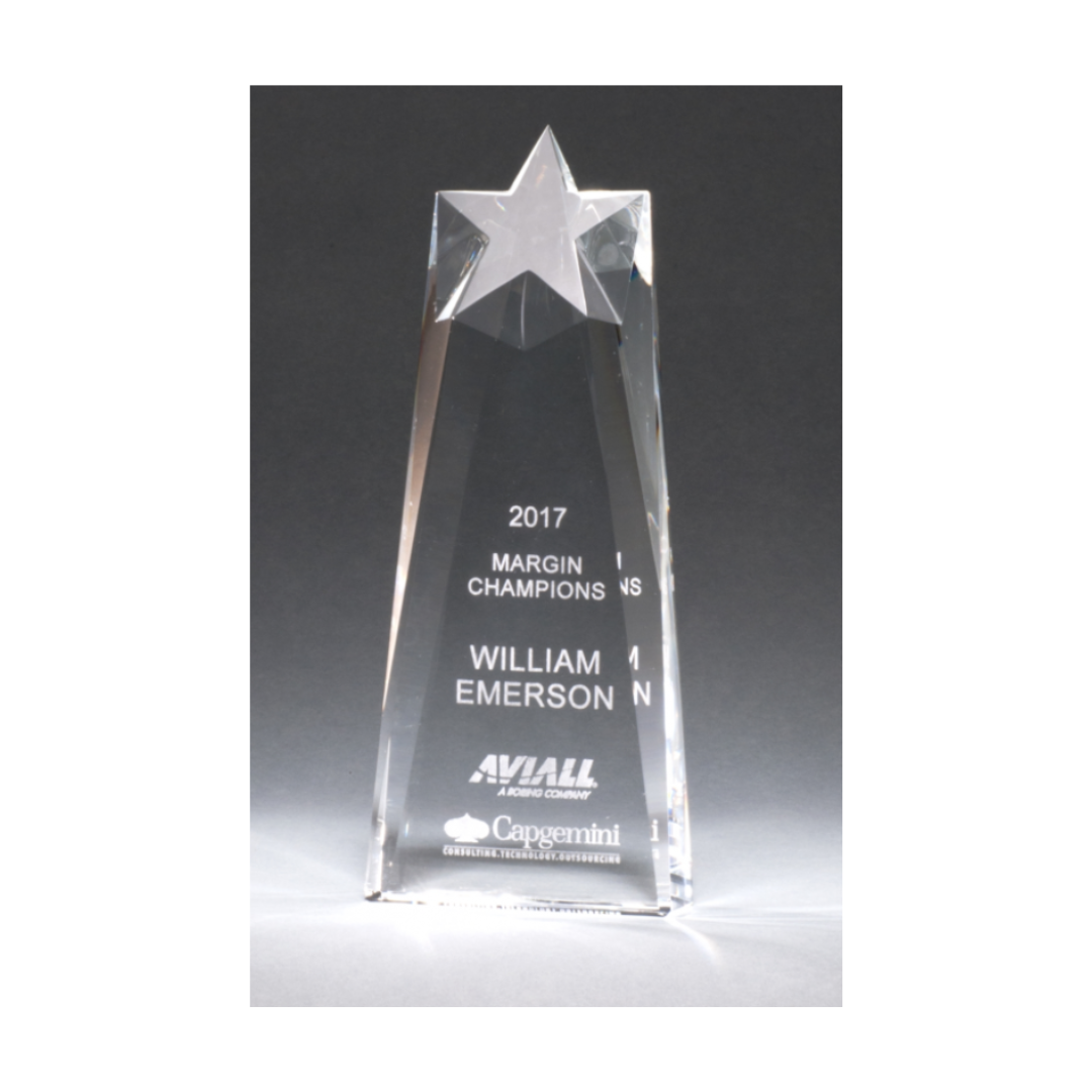 Star Trophy Carved from a Block of Crystal
