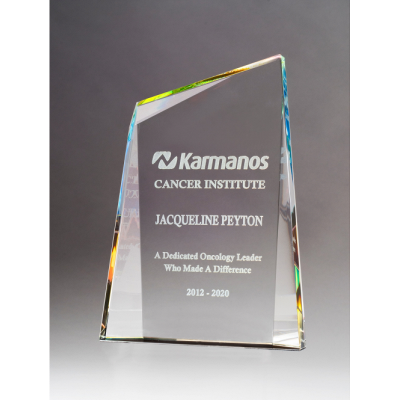 Pinnacle Series Freestanding Crystal Award with Prism-Effect