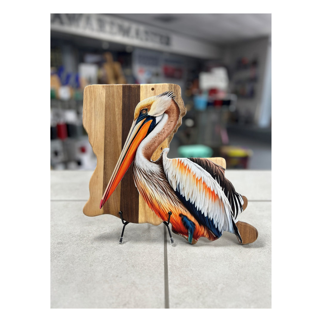 Louisiana Shiplap Cutting Board with Pelican