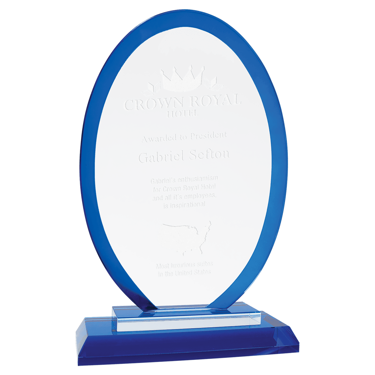 Blue Oval Regal Glass