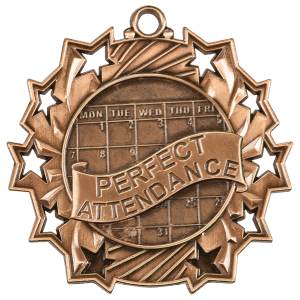 Perfect Attendance Ten Star Medal