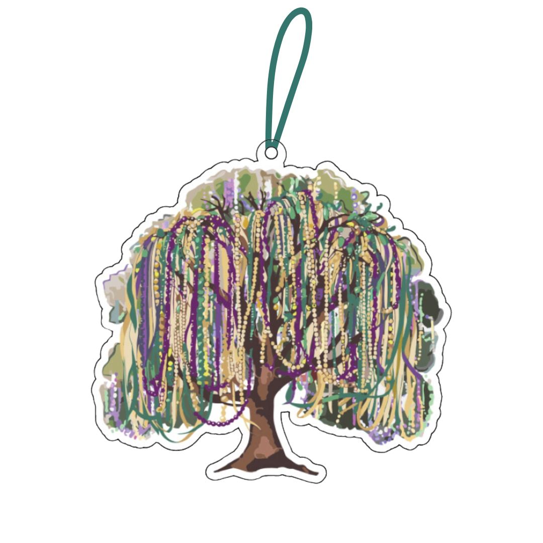 Mardi Gras Bead Tree Acrylic Ornament