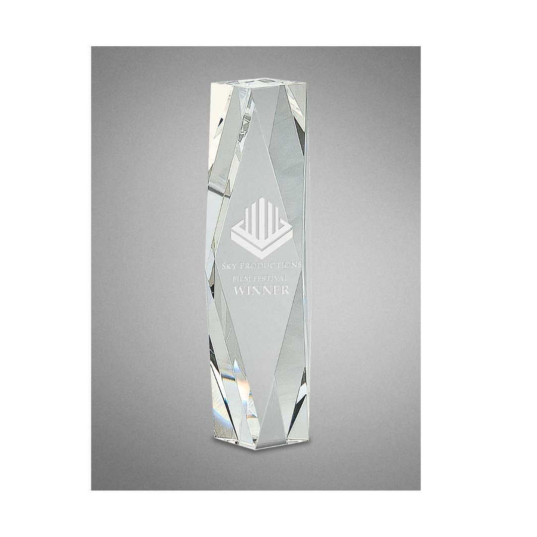 Clear Crystal Facet Tower