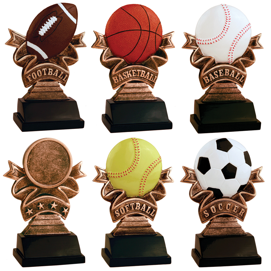 Softball Ribbon Resin