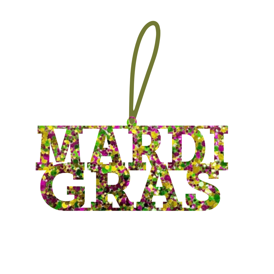 Mardi Gras Glitter Acrylic Ornament
