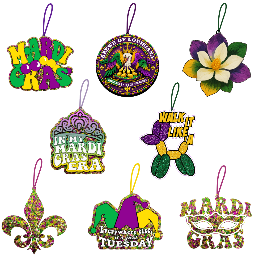 Mardi Gras Acrylic Ornament (Set of 8) Bundle 2