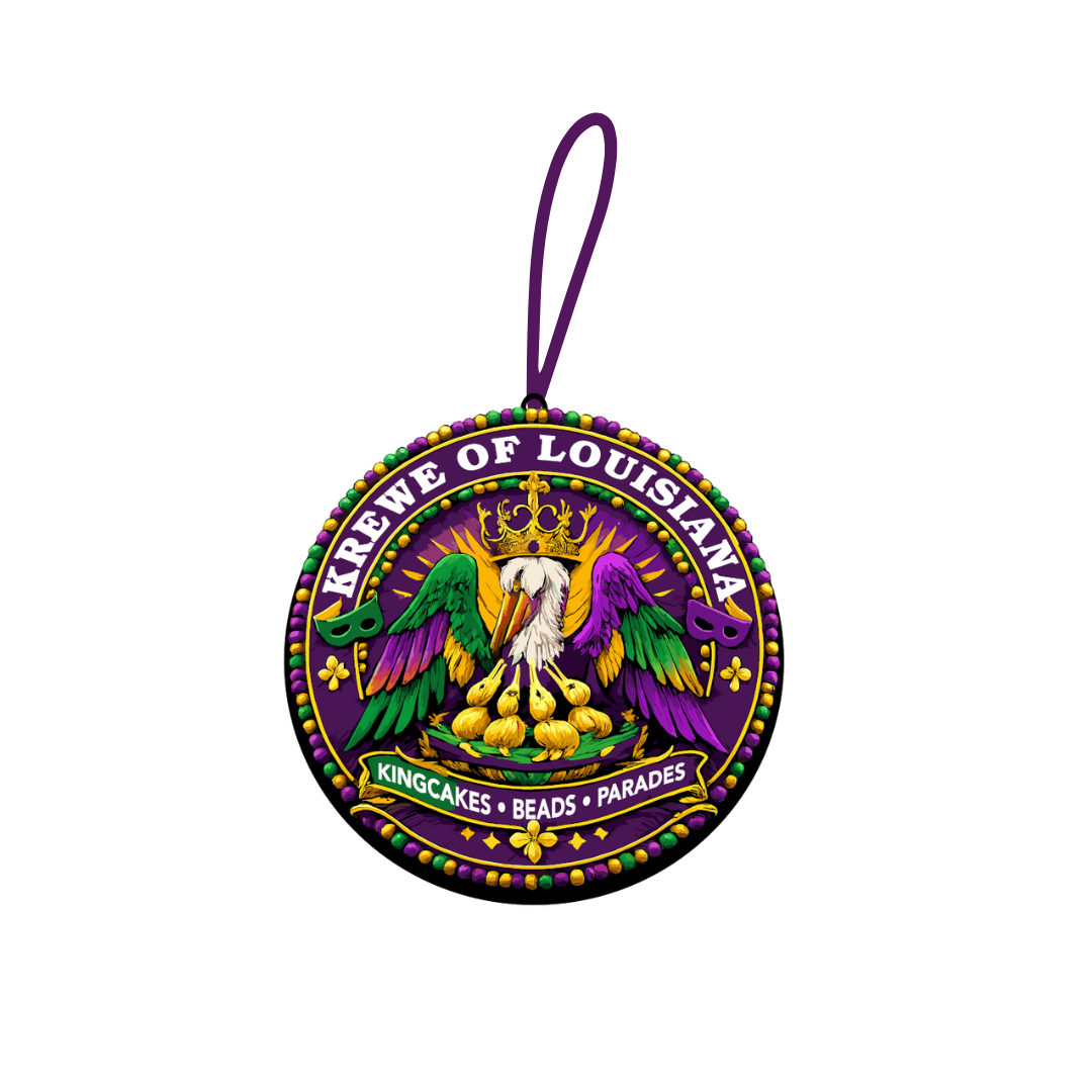 Louisiana Mardi Gras Seal Acrylic Ornament