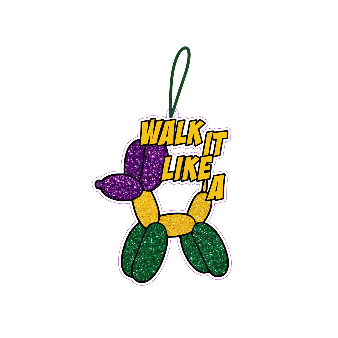 Mardi Gras Balloon Dog Acrylic Ornament