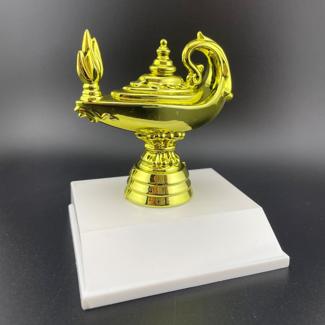 Lamp of Knowledge on Weighted Plastic Base