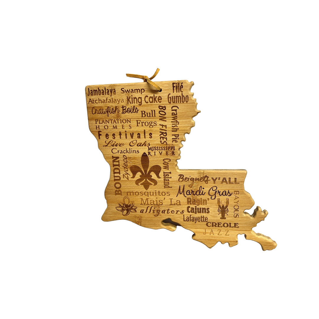 Louisiana Shaped Cutting Board