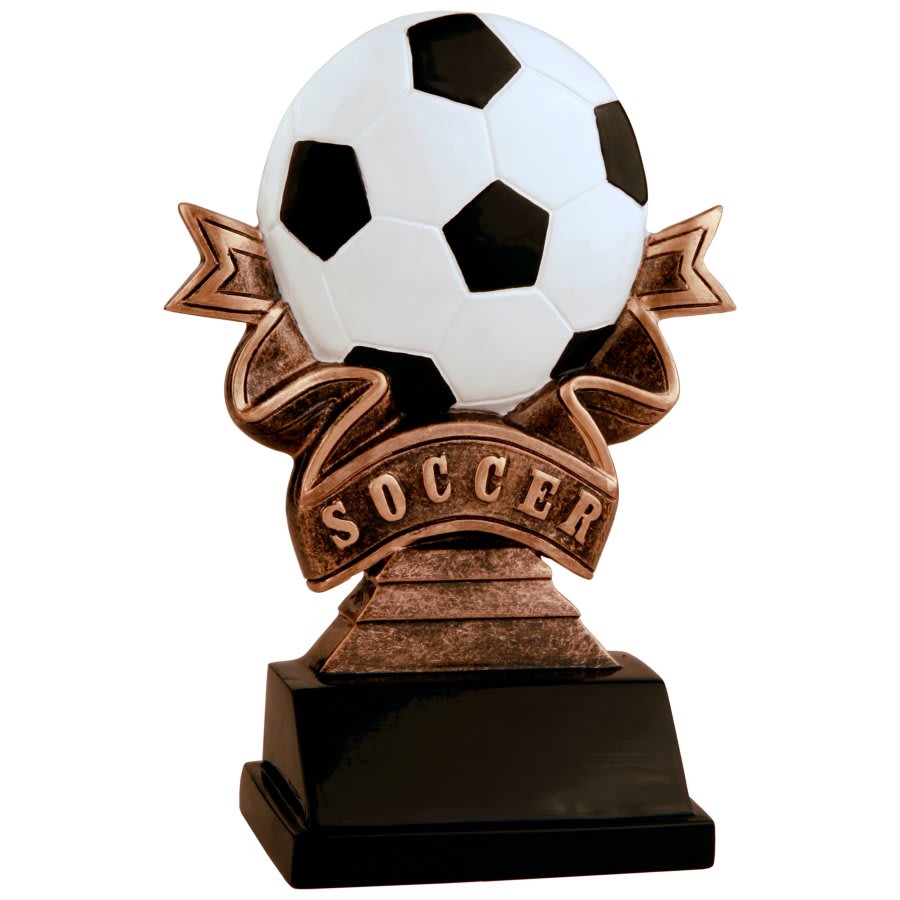 Soccer Ribbon Resin