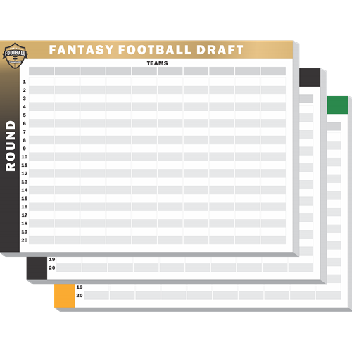 Printable 12 Team Fantasy Football Draft Board - FREE