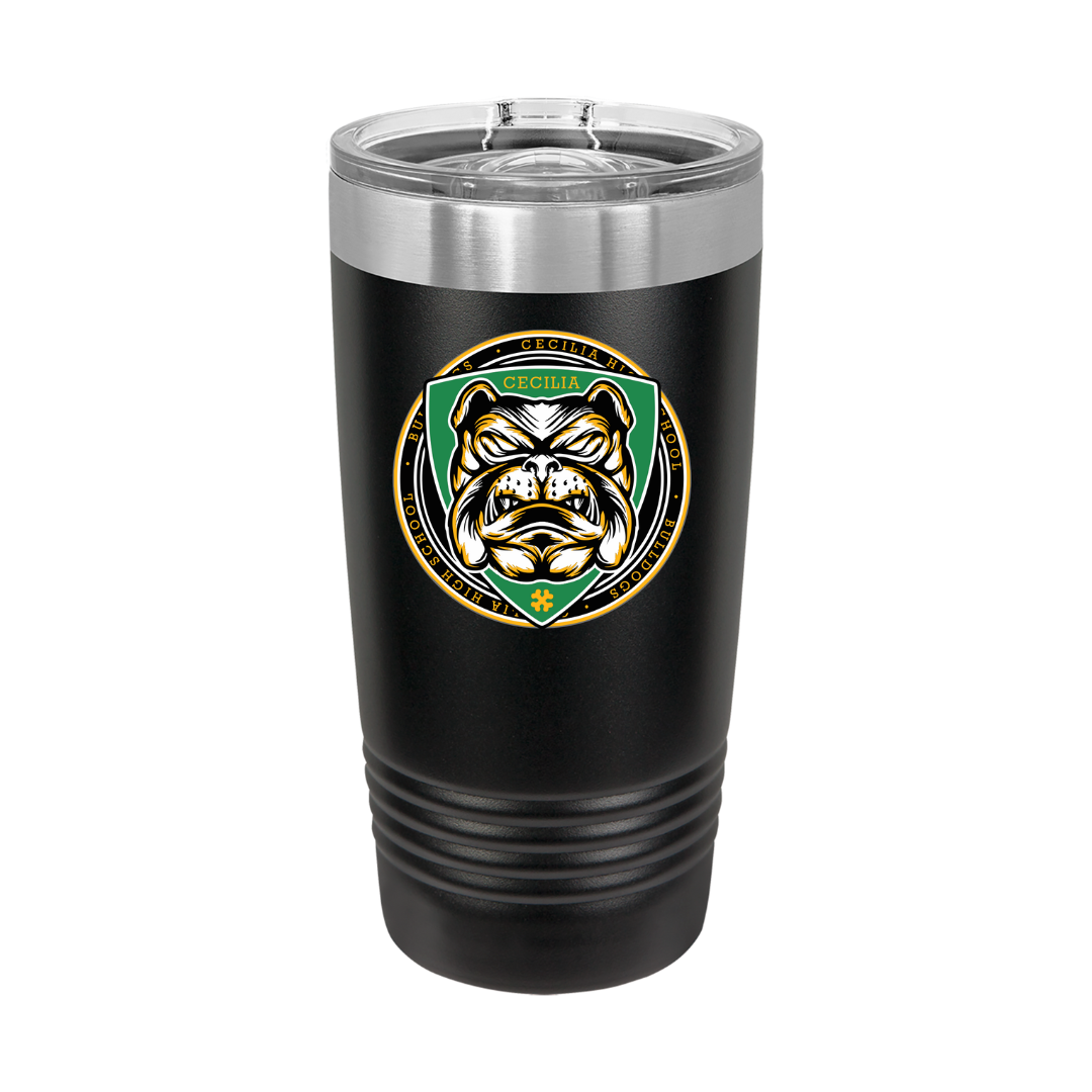 Cecilia High Black Bulldog Tumbler