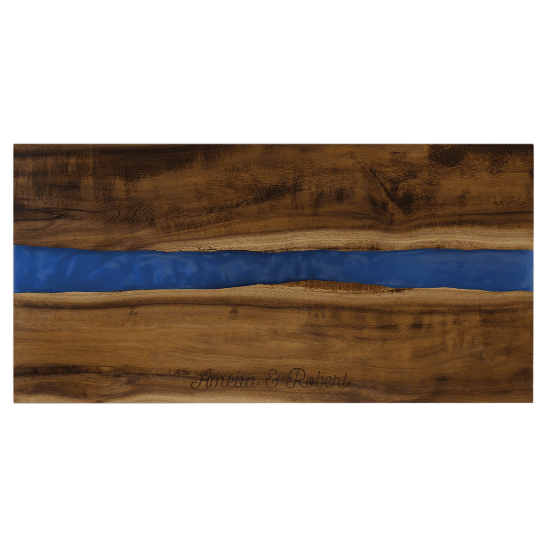 Blue Pearl Resin and Acacia Wood Board