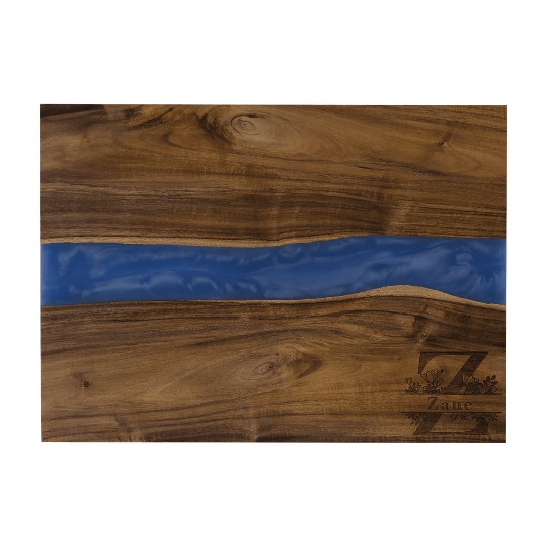Blue Pearl Resin and Acacia Wood Board