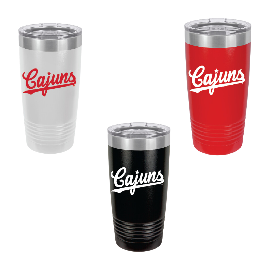 Vintage Cajuns Baseball Script  20oz Stainless Tumblers - Color Logos