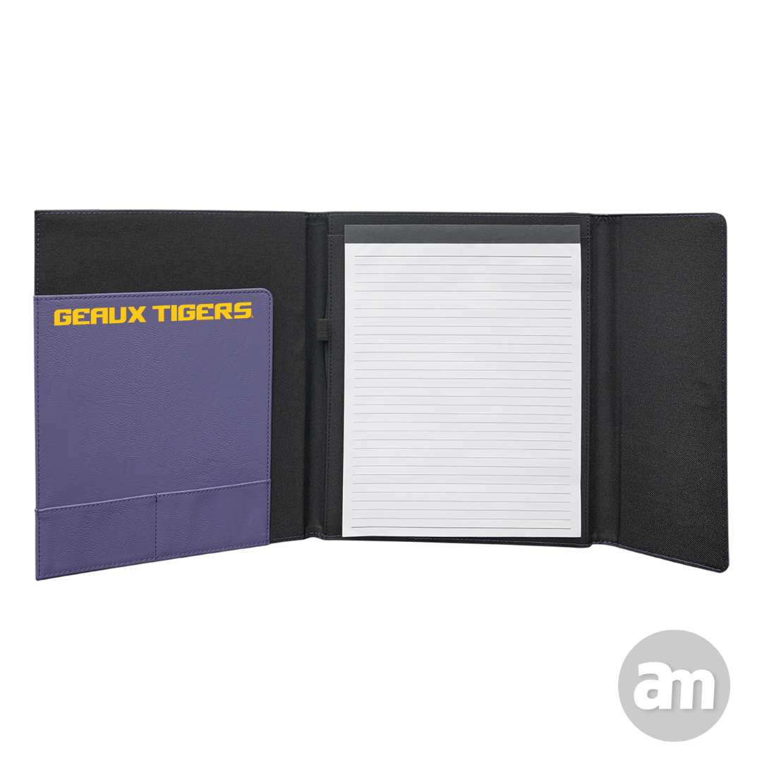 LSU Leatherette and Canvas Portfolio with Notepad
