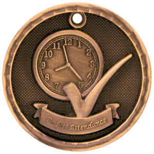 3-D Perfect Attendance Medal