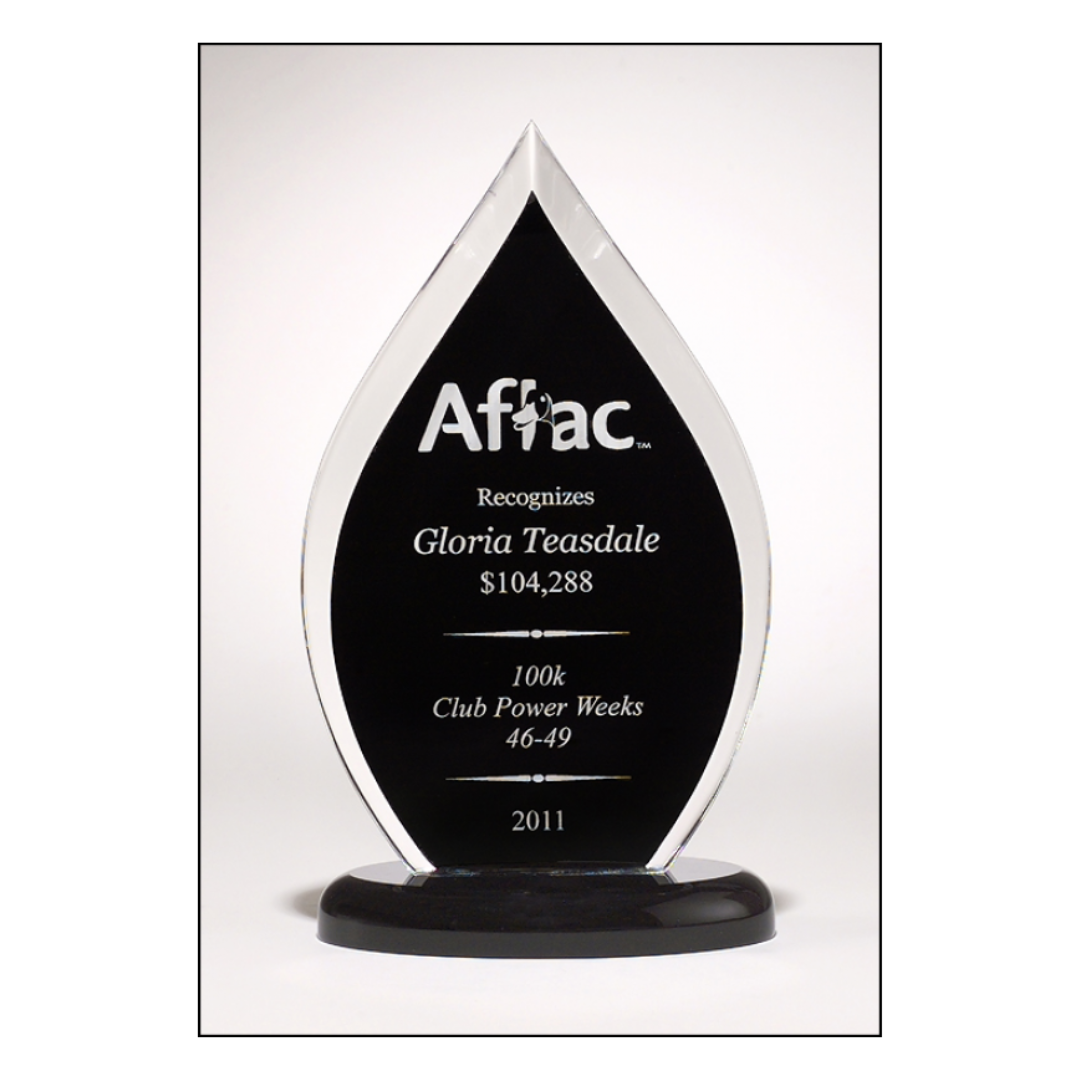 Black Flame Series Acrylic Award on Base