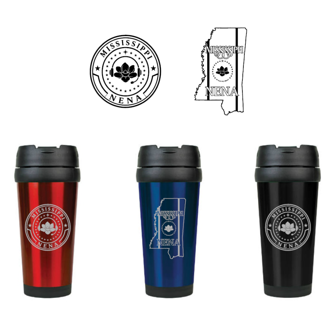 16oz - Laser Engraved Travel Mug - MS NENA