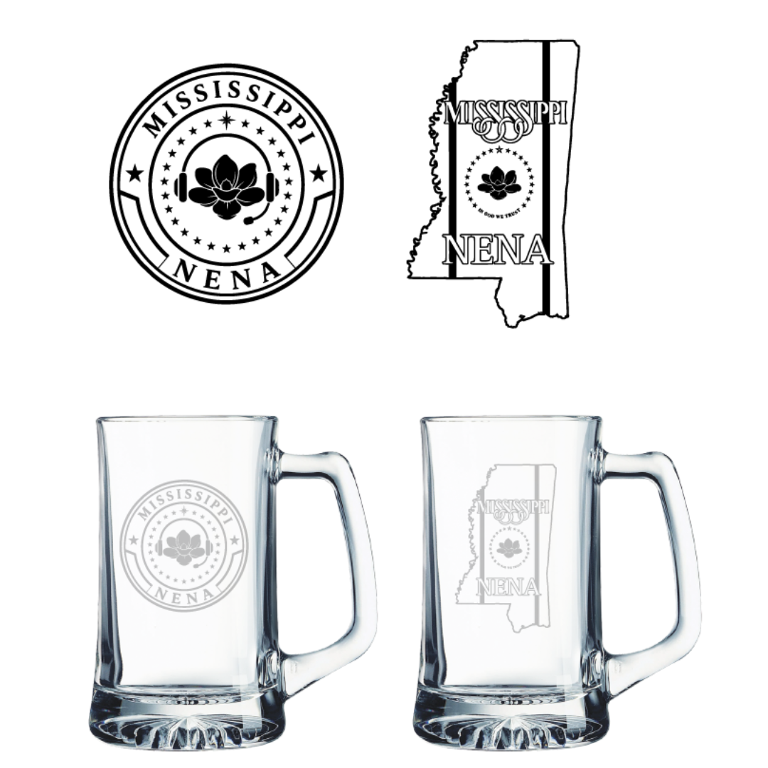 Etched 25oz Beer Tankard - MS NENA