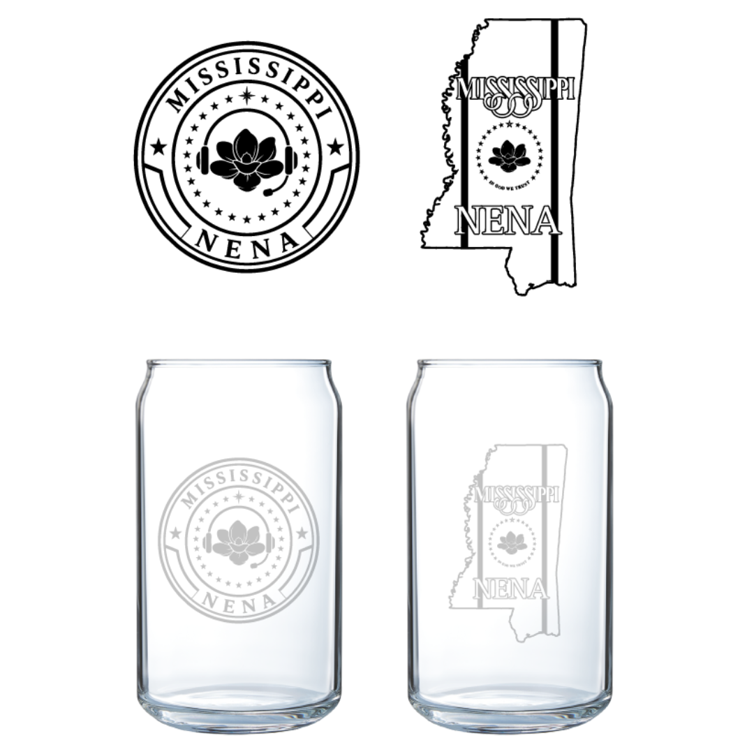 Etched 16oz Can Glass- MS NENA