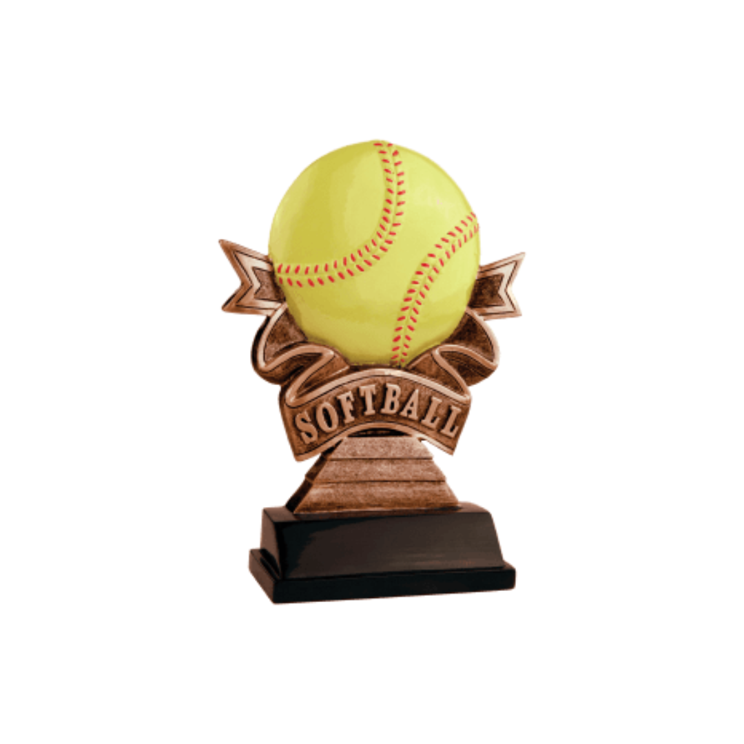 Softball Ribbon Resin