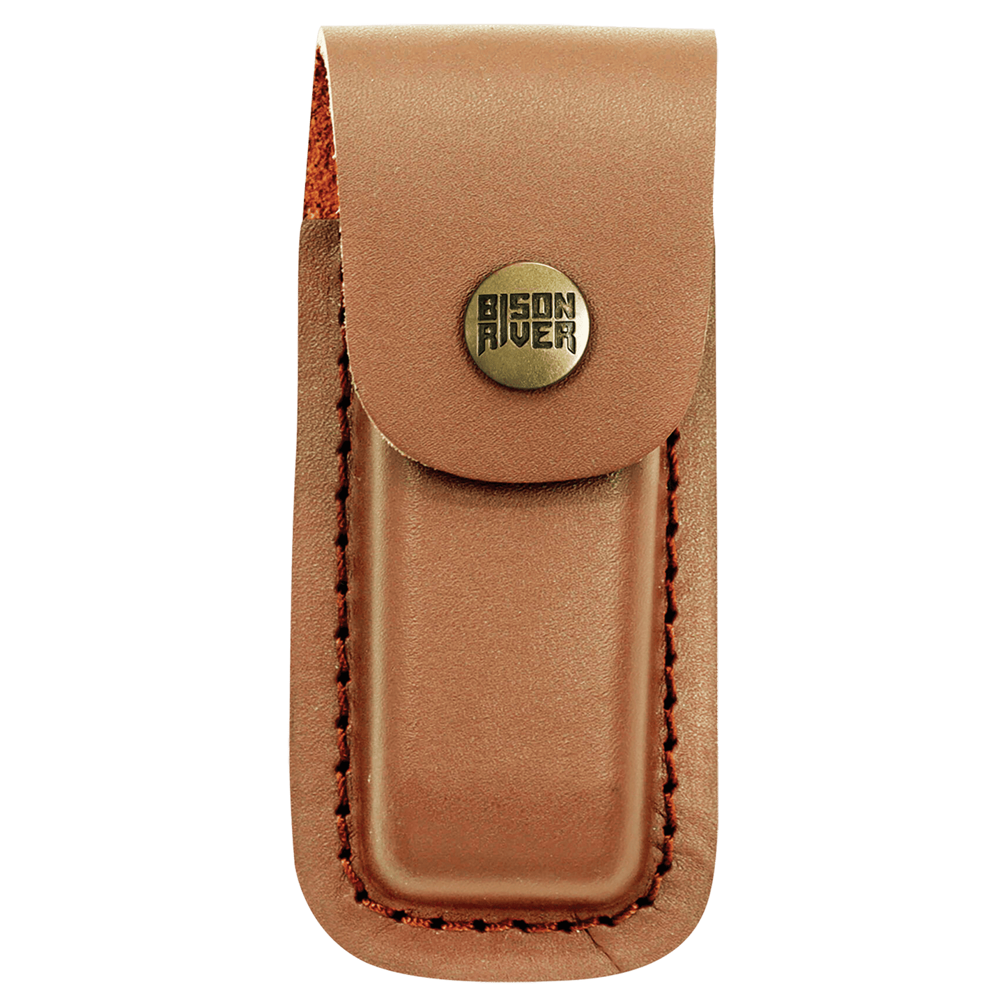 Wood Folding Knife with Leather Sheath - 4"