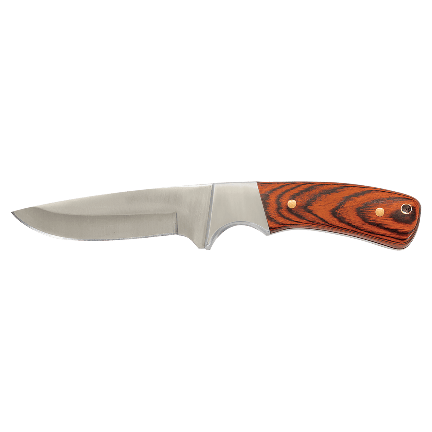 Fixed Blade Wood Knife with Leather Sheath - 7.75"