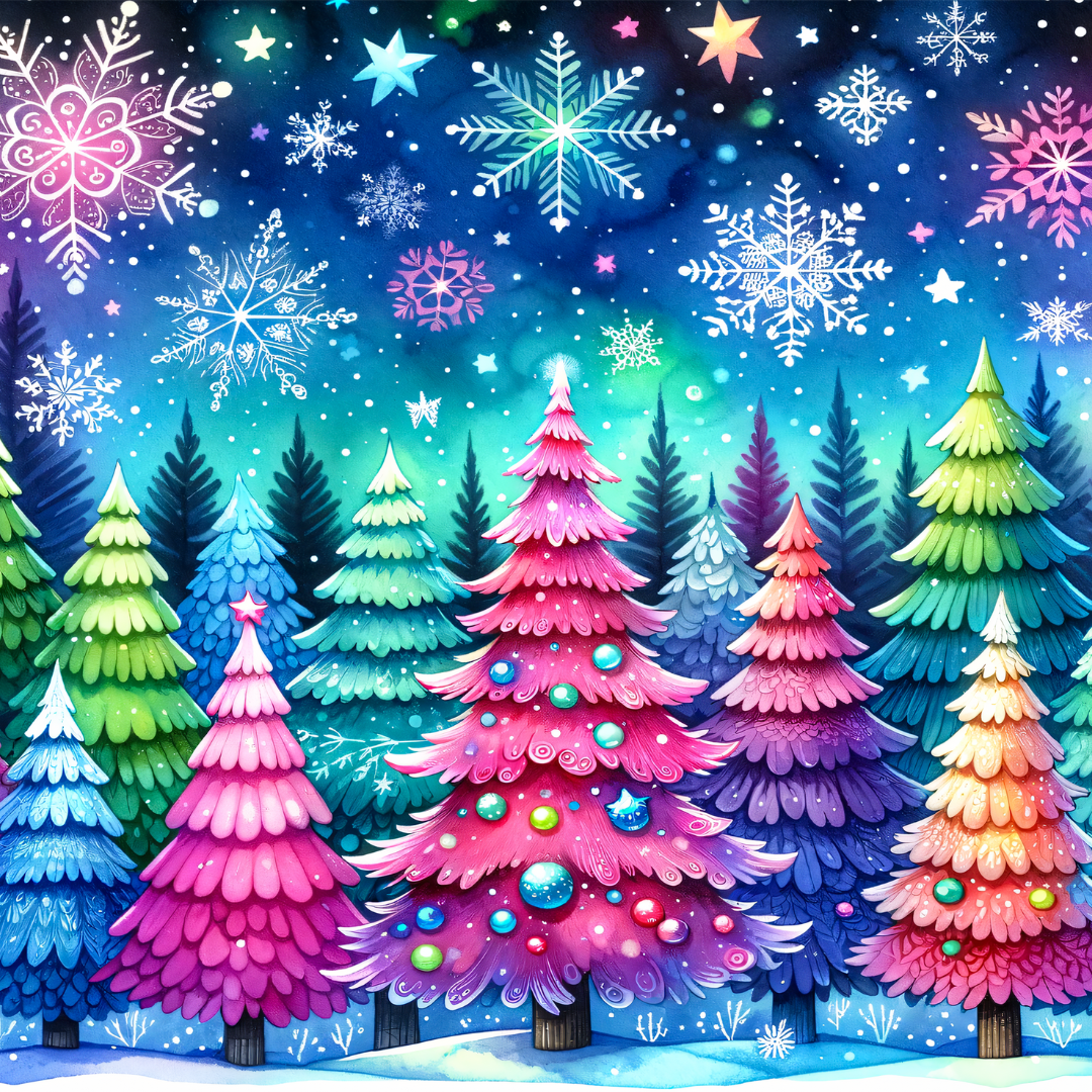 Bright Colored Christmas Trees Slim Tumbler