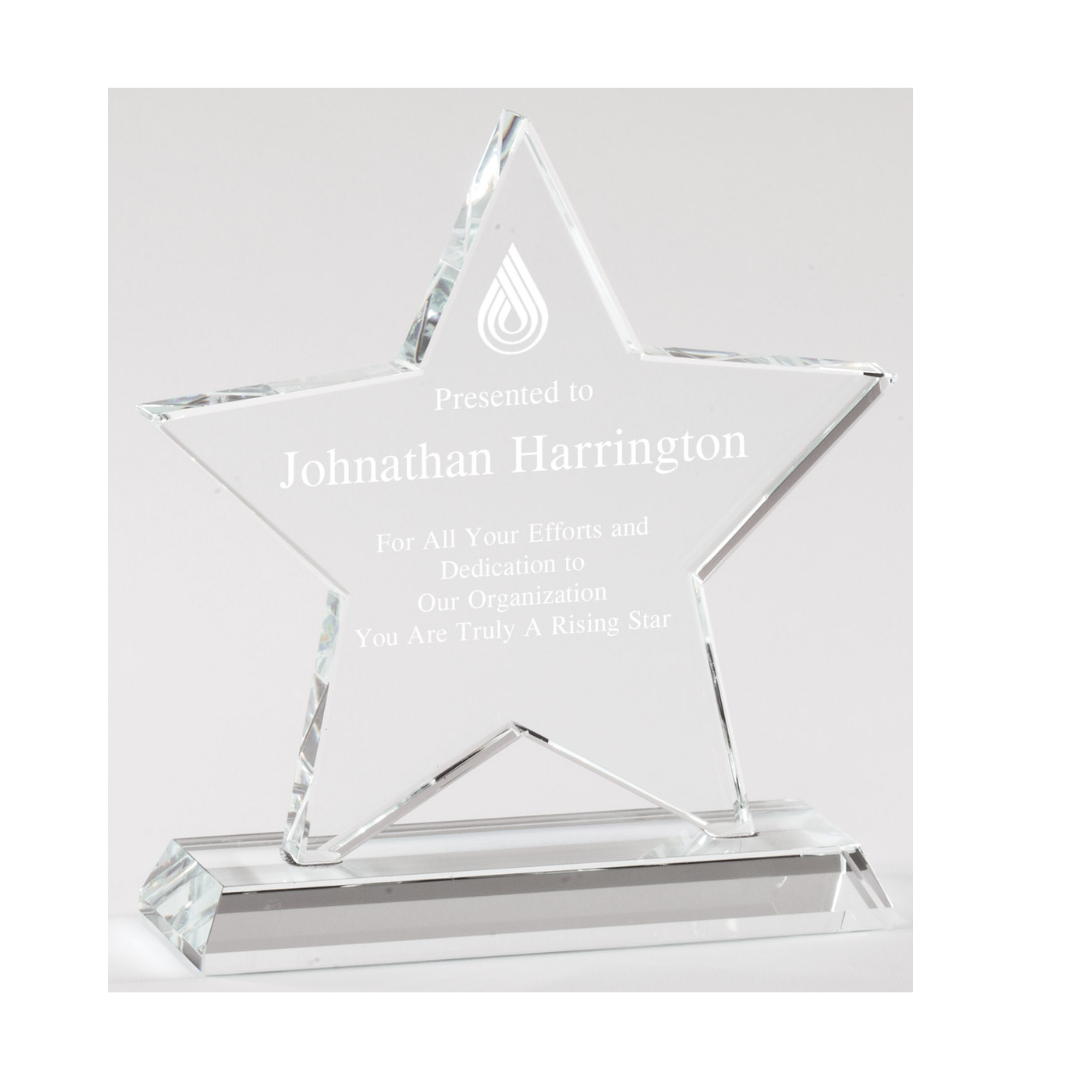 Clear Glass Star Award on Base