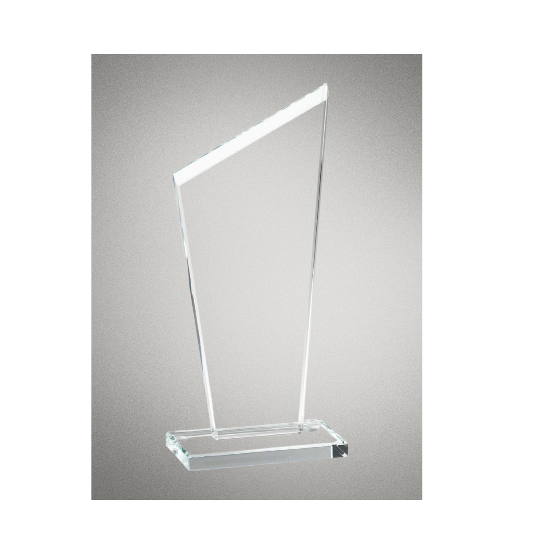 Clear Glass Chisel Angle Top Award on Base