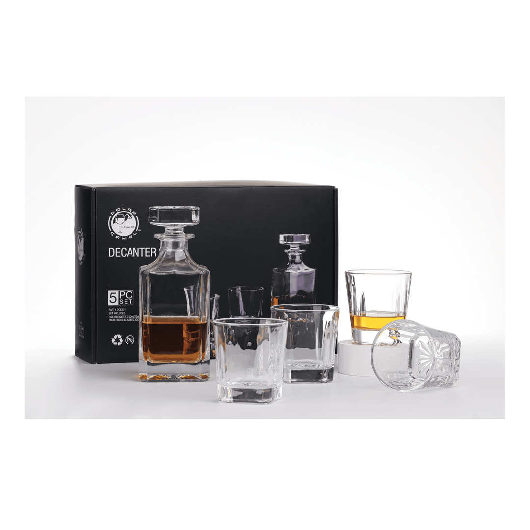 Square Glass Decanter Set - 750ml