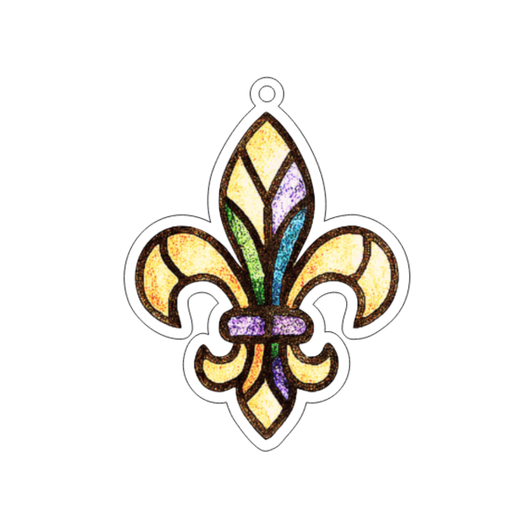 "Stained Glass" Acrylic Fleur De Lis Ornament