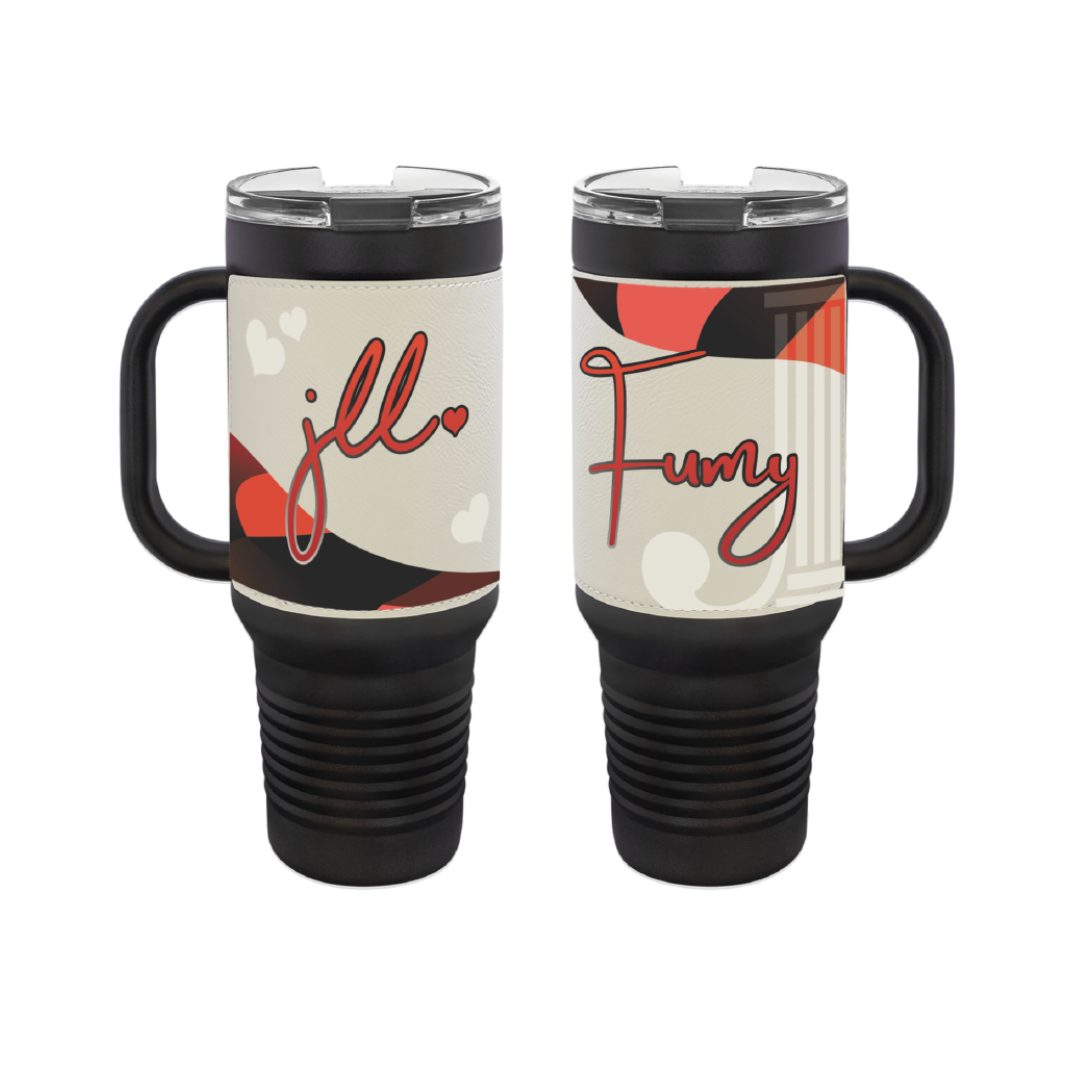 Junior League of Lafayette -Exclusive Geometric Pattern 40oz Black/White Tumbler