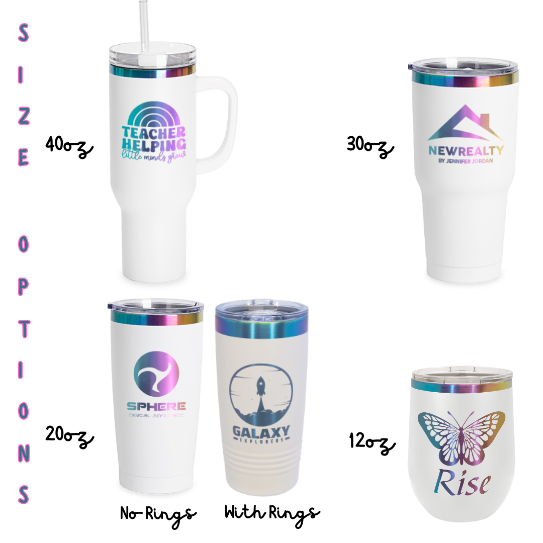Mardi Gras Rainbow Engraved Tumblers